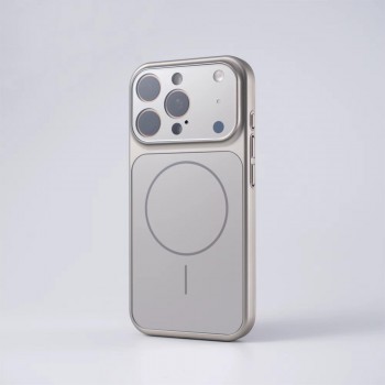 Чехол AG Glass Case MagSafe для iPhone 17 Pro титан защита стекло