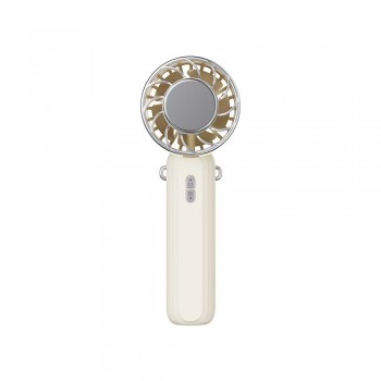 Портативний міні вентилятор K36, бежевий, USB зарядка, складаний дизайн