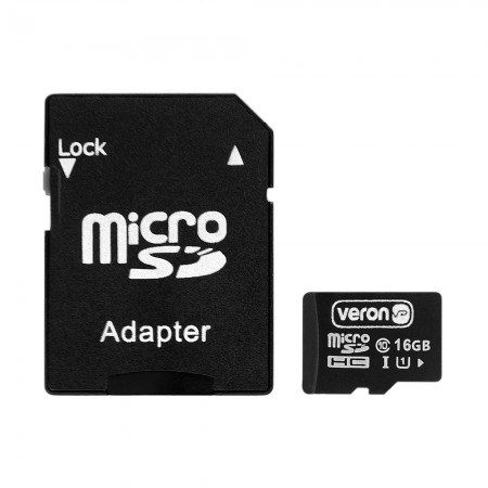 Карта пам'яті Veron microSDHC 16GB UHS-1 Class 10 з адаптером