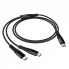 Кабель 2 в 1 Type-C Hoco X123, 2.4A, 1.2м, нейлоновая оплетка