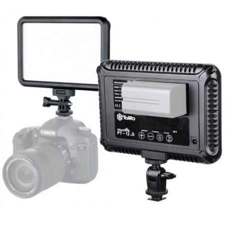 Лампа відеосвітло Veron LED PT-12B 12W, кольорова температура 3200-5600K