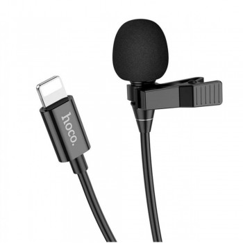 Мікрофон петличний для телефона Hoco L14 Lightning iP lavalier — Black