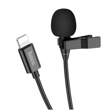 Мікрофон петличний для телефона Hoco L14 Lightning iP lavalier — Black