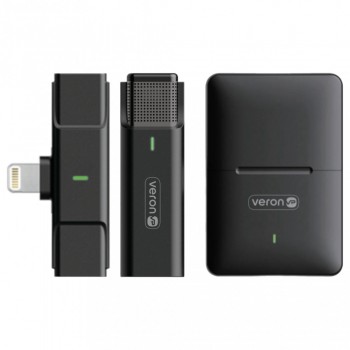 Бездротовий петличний мікрофон для телефону Veron Lightning EP033AH-L з кейсом зарядки