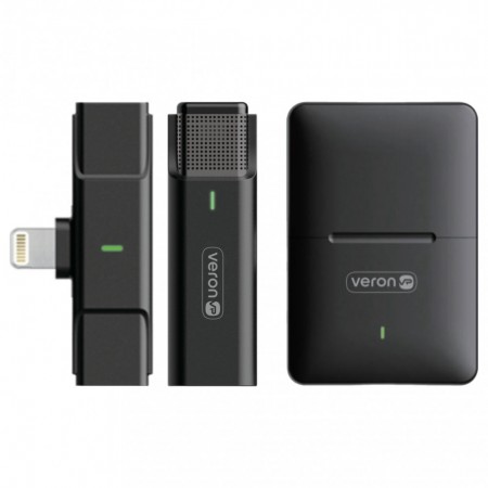 Бездротовий петличний мікрофон для телефону Veron Lightning EP033AH-L з кейсом зарядки