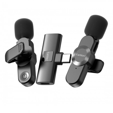 Безпровідний мікрофон Earldom ET-MC8C для телефону USB C, матеріал ABS, робоча напруга 3,7 В