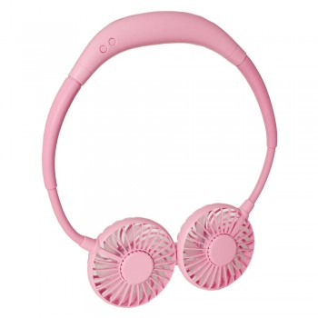 Міні вентилятор Neck fan, рожевий, 3 швидкості