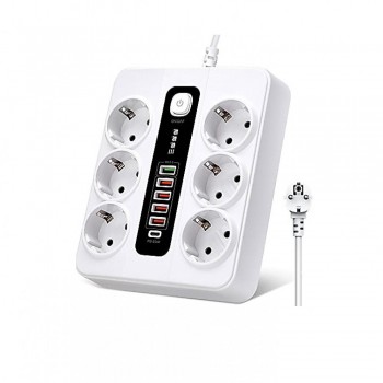 Фільтр для живлення BKL-11EU, 3000W, 6 виходів, 2m