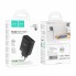 Зарядний пристрій для дому Hoco C127A | 45W PD QC3.0 | USB-C і USB-A | Європейська вилка | Чорний| Вогнетривкий пластик
