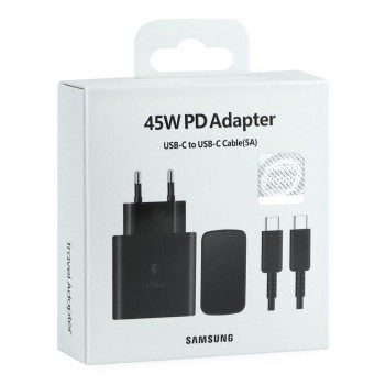 Мережевий зарядний пристрій Samsung 45W, Super Fast Charge, з кабелем USB C Мережевий зарядний пристрій Samsung 45W, Super Fast Charge, з кабелем USB C