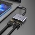 Адаптер перехідник USB C To HDMI & VGA Hoco HB29, металевий, сірий