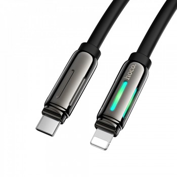 Кабель USB C на Lightning Hoco U136, 1.2 м, 27W PD, чорний