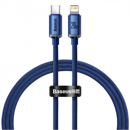 Кабель USB-C to Lightning Baseus Crystal Shine Series CAJY000203, 20W, 1.2 м, підтримка швидкої зарядки PD, швидкість передачі даних 480 Мбіт/с