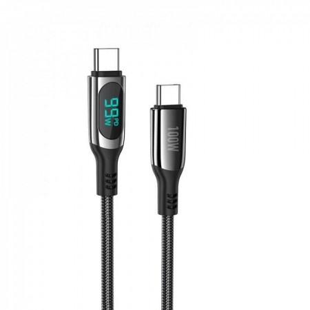 Кабель USB C to C Hoco S51 100W PD, чорний, 1.2m