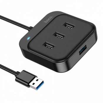 USB HUB Hoco HB31 Easy 4 USB 2.0, чорний