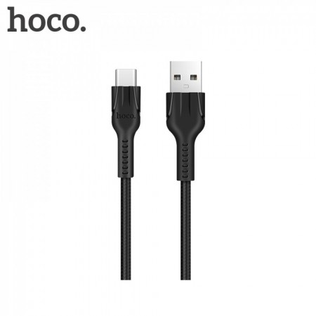 Кабель USB C Hoco U31, 1.2 м, 2.4A, нейлоновая обмотка, поддержка зарядки и передачи данных