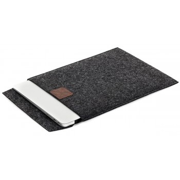 Чохол для ноутбука Gmakin для MacBook Pro 15, повсть + екошкіра, на липучці, темно-сірий