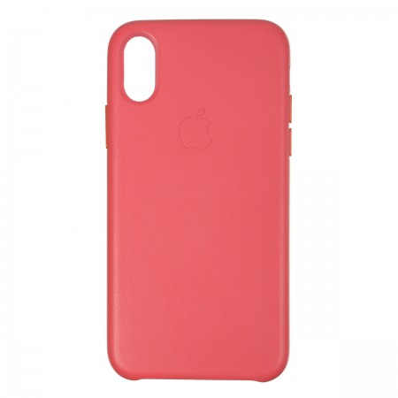 Чохол-накладка Leather Case для Apple iPhone XS Max, Peony Pink (рожевий)