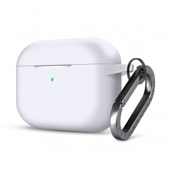 Силіконовий чохол для навушників Apple Airpods Pro ArmorStandart Hang Case з карабіном, білий Силіконовий чохол для навушників Apple Airpods Pro ArmorStandart Hang Case з карабіном, білий