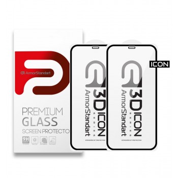 Набор защитных стёкол ArmorStandart Icon 3D для iPhone 11 Pro Max/XS Max, 2 шт, чёрные