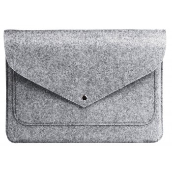 Чохол-конверт для ноутбука Gmakin для MacBook Pro 14, повсть, світло-сірий, на кнопці