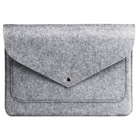 Чохол-конверт для ноутбука Gmakin для MacBook Pro 14, повсть, світло-сірий, на кнопці