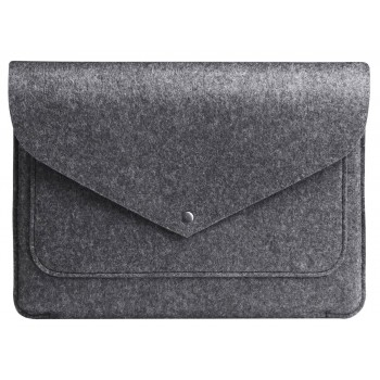 Повстяний чохол для ноутбука Gmakin для MacBook Pro 14, темно-сірий, на кнопці