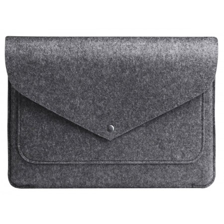 Повстяний чохол для ноутбука Gmakin для MacBook Pro 14, темно-сірий, на кнопці