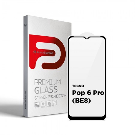 Защитное стекло ArmorStandart Full Glue для Tecno POP 6 Pro (BE8), 6.56