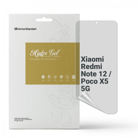 Гідрогелева плівка ArmorStandart антишпигун для Xiaomi Redmi Note 12 / Poco X5 5G, діагональ 6.67
