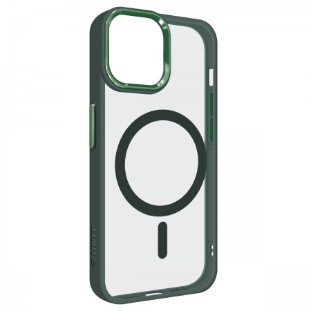 Чохол ArmorStandart Unit MagSafe для iPhone 13 прозорий, Dark Green (зелений)