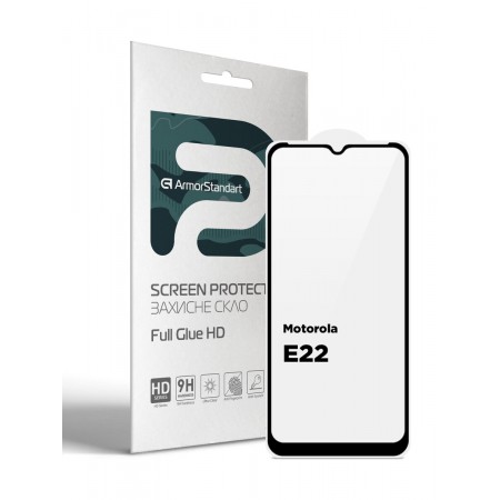 Захисне скло ArmorStandart Full Glue HD для Motorola E22, 6.5