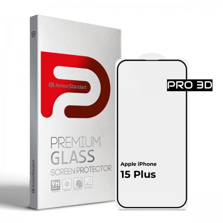 Защитное стекло ArmorStandart Pro 3D для Apple iPhone 15 Plus, 6.7