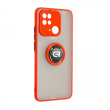 Чехол-накладка с кольцом-держателем ArmorStandart Frosted Matte Ring для Xiaomi Redmi 10C, Red
