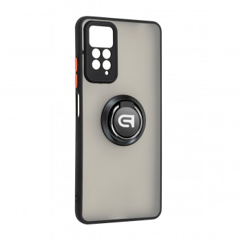 Чехол ArmorStandart Frosted Matte Ring для Xiaomi Redmi Note 12 Pro 4G, черный, с кольцом-держателем