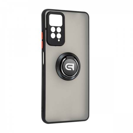 Чохол ArmorStandart Frosted Matte Ring для Xiaomi Redmi Note 12 Pro 4G, чорний, з кільцем-тримачем