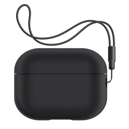 Силиконовый чехол для наушников ArmorStandart Silicone Case with straps для Apple AirPods Pro 2, чёрный