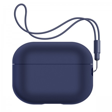 Силиконовый чехол для наушников ArmorStandart Silicone Case with straps для Apple Airpods Pro 2, с ремешком, тёмно-синий