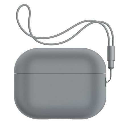 Силиконовый чехол для наушников ArmorStandart Silicone Case with straps для Apple Airpods Pro 2 с ремешком, серый