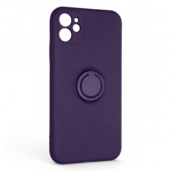 Чохол ArmorStandart Icon Ring для Apple iPhone 11, силікон + метал, Dark Purple (фіолетовий)
