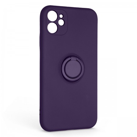 Чохол ArmorStandart Icon Ring для Apple iPhone 11, силікон + метал, Dark Purple (фіолетовий)