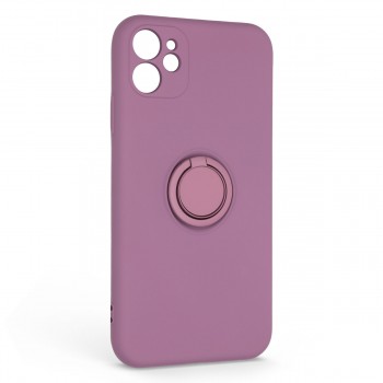Чохол ArmorStandart Icon Ring для Apple iPhone 11, силікон + метал, Grape (фіолетовий)