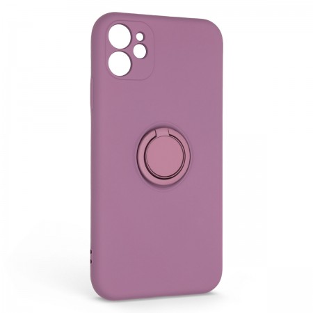 Чохол ArmorStandart Icon Ring для Apple iPhone 11, силікон + метал, Grape (фіолетовий)