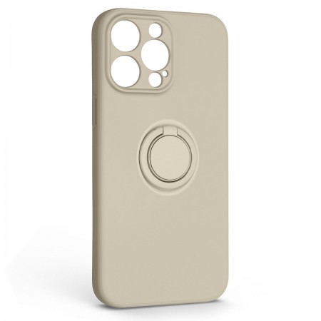Чехол ArmorStandart Icon Ring для Apple iPhone 14 Pro Max, силикон + металл, Stone (слоновая кость)