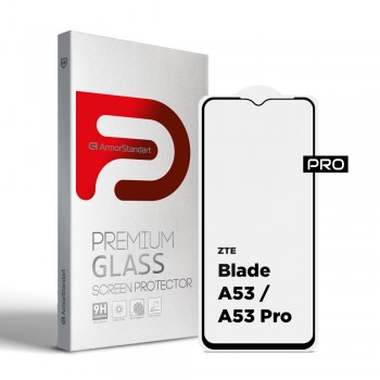 Захисне скло ArmorStandart Pro для ZTE Blade A53 / A53 Pro, чорне, 6.52