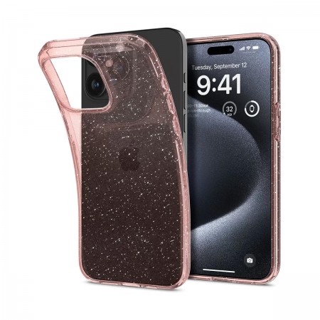 Чохол-накладка Spigen Liquid Crystal Glitter для Apple iPhone 15 Pro Max, Rose Quartz (рожевий)