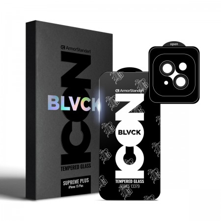 Захисне скло ArmorStandart Supreme Plus Black Icon для iPhone 15 Plus, 6,7