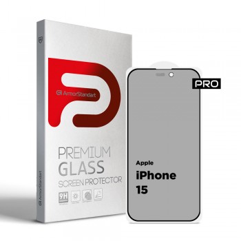 Защитное стекло антишпион матовое ArmorStandart Pro Anti-spy Matte для Apple iPhone 15, диагональ 6.1 Защитное стекло антишпион матовое ArmorStandart Pro Anti-spy Matte для Apple iPhone 15, диагональ 6.1