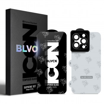 Захисне скло ArmorStandart Supreme Set Black Icon для Apple iPhone 15 Pro Захисне скло ArmorStandart Supreme Set Black Icon для Apple iPhone 15 Pro