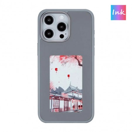 Чохол ArmorStandart Ink Screen зі скляною задньою панеллю та NFC-дисплеєм для Apple iPhone 15 Pro Max, сірий